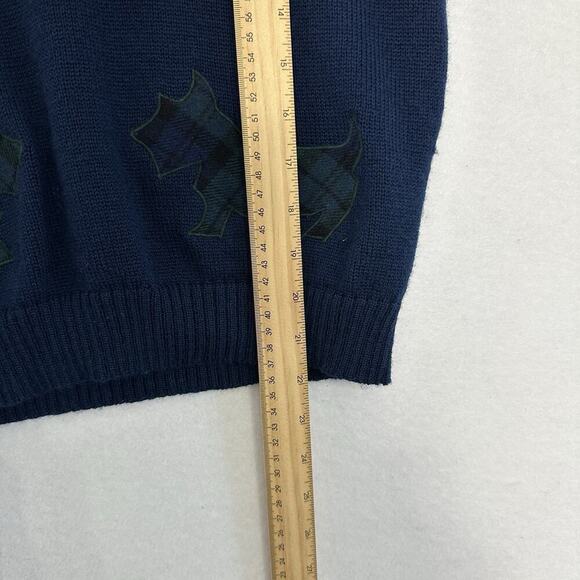 Vtg Pendleton Wool Sweater Vest Womens S Blue Scottish Dogs Preppy Dark Academia - Picture 12 of 15